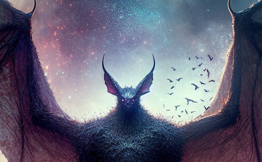 Giant bat beast monster swooping through dungeon caverns