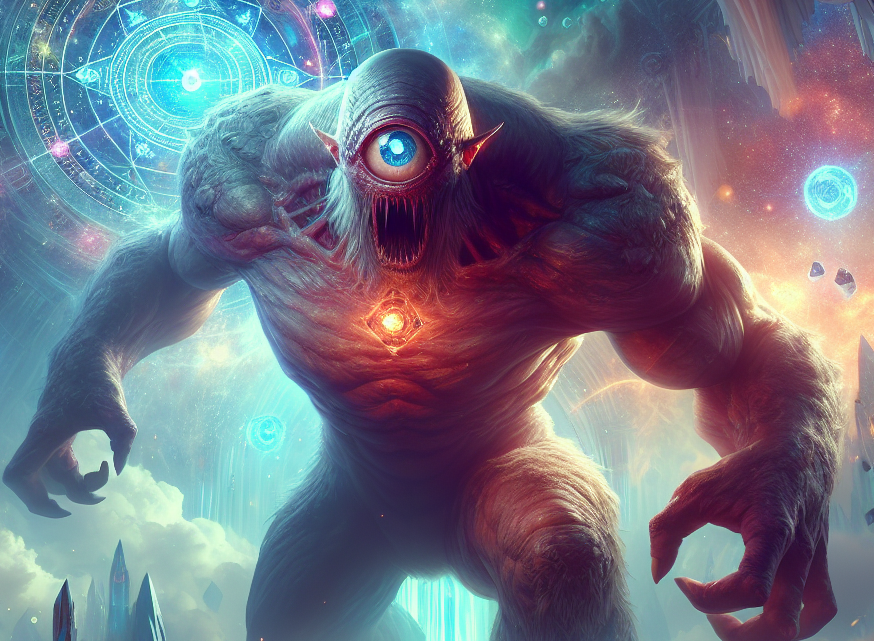 Cyclops giant brute monster roaming wilderness