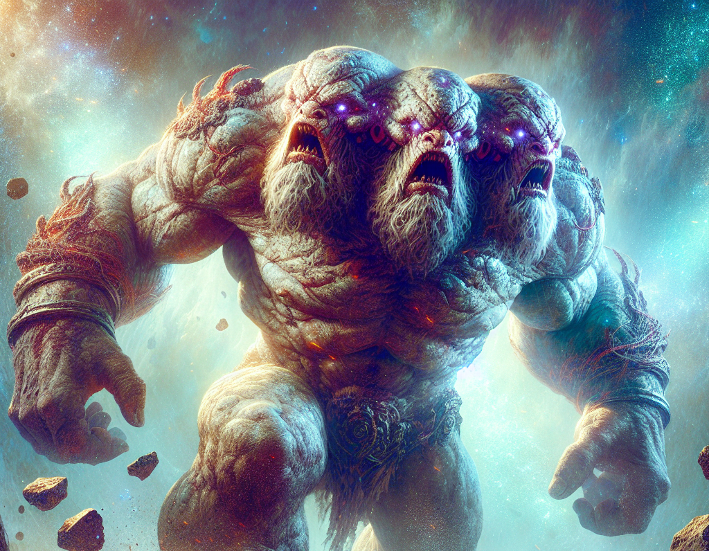 Ettin two-headed giant brute monster roaming wilderness