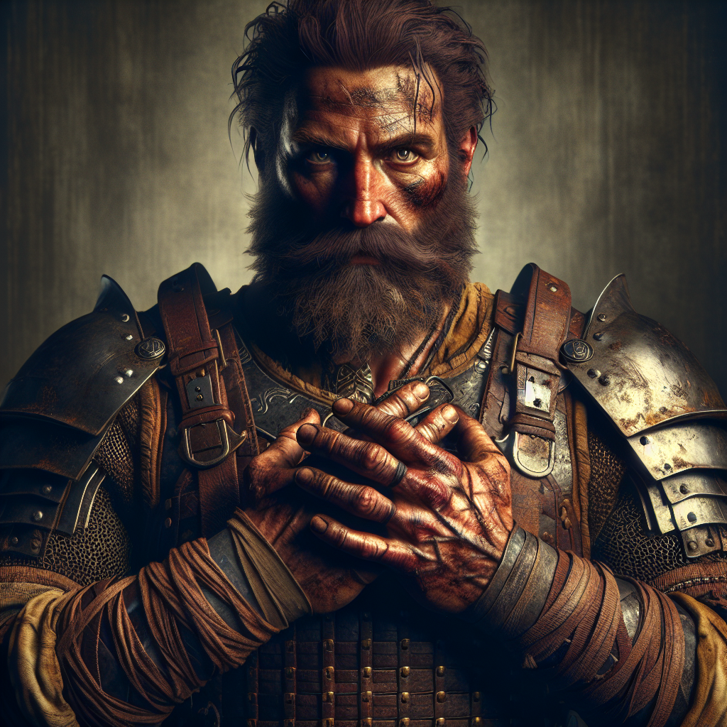 Fighter character sheet template with Melee Combat and Defense skills 