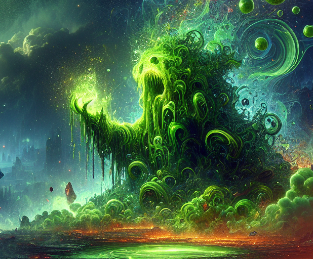 Green slime ooze monster dissolving armor in dungeons