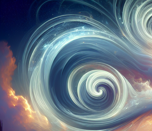 Wind elemental air monster made of cutting gusts and swirling mist